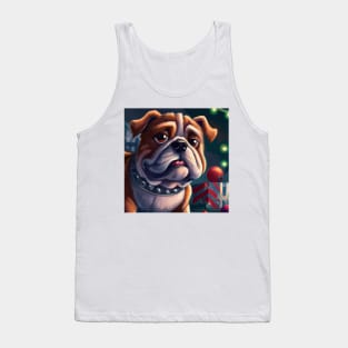 Cute Bulldog Drawing Tank Top